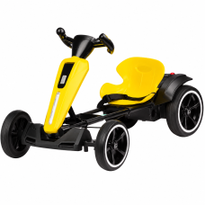 Складной детский электромобиль Go-Kart с пультом управления, музыкой и подсветкой 85×60×50 см желтый
