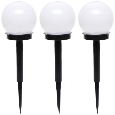 Садовый фонарь на солнечной батарее 35 см D10 см белый LED для дорожек, клумб и газона 3 шт