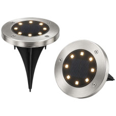 Садовый LED фонарь на солнечной батарее 8 светодиодов D12 см для дорожек и клумб
