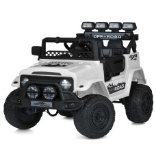 Детский электромобиль джип JJ2122EBLR-1 Bambi Racer 4x4, 12V 9Ah, EVA колеса, пульт 2.4G, MP3, USB, свет, белый