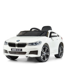 Детский электромобиль BMW 6 GT JJ2164EBLR-1 белый, 2.4G, EVA колеса, USB, MP3