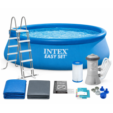 Надувной бассейн Intex Easy Set 26168 457×122 см, с фильтр-насосом, лестницей, подстилкой и тентом