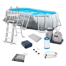 Каркасный бассейн Intex 26796 Prism Frame Premium 503 x 274 x 122 см с фильтр-насосом, лестницей, подстилкой и тентом