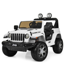 Детский электромобиль джип Jeep Rubicon M 4176EBLR-1 4WD белый, 4 мотора, EVA колеса, пульт 2.4G