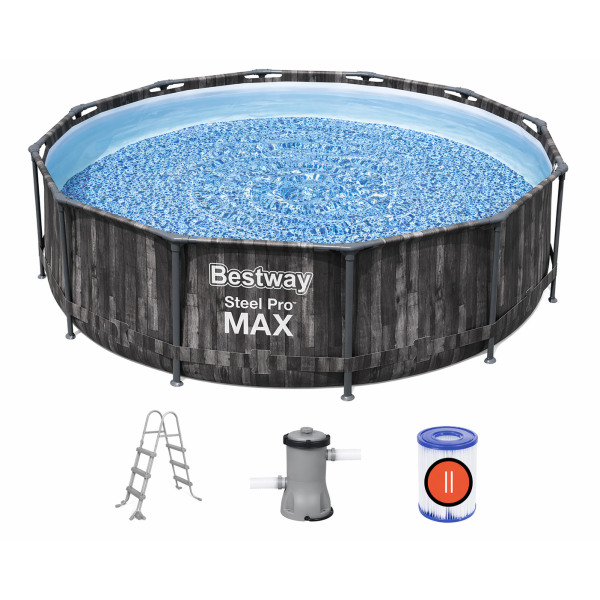 Каркасний басейн Bestway 5614X Steel Pro MAX 366×100 см з фільтром і драбиною