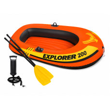 Надувная лодка Intex Explorer 200 Set 58331 с веслами и насосом, 185 x 94 см, 1-местная