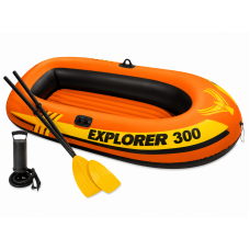 Надувная лодка Intex Explorer 300 Set 58332, 211×117×41 см, 2-местная, с веслами и ручным насосом