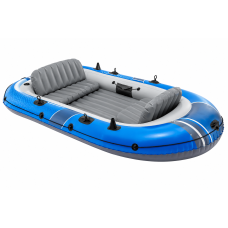 Четырехместная надувная лодка Intex Excursion 4 Set 66324, 315×165×43 см, до 500 кг, весла и насос в комплекте