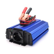 Инвертор напряжения Tommatech MS-600, 12V/220V, 600W с аппроксимированной синусоидой, 1Shuko, USB, клеммные провода, АЗУ+ зажимы, Q15
