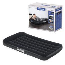 Надувная велюровая кровать Bestway 67556 с встроенным электрическим насосом и сумкой 188×99×30 см