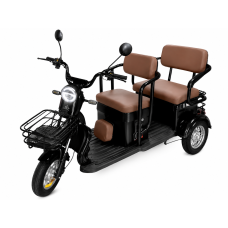 Электротрайк TRIVARO MAX 1000W с багажником, пассажирскими сиденьями и амортизацией, черный