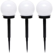 Садовый фонарь на солнечной батарее 35 см D10 см белый LED для дорожек, клумб и газона 3 шт