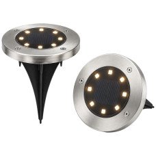 Садовый LED фонарь на солнечной батарее 8 светодиодов D12 см для дорожек и клумб