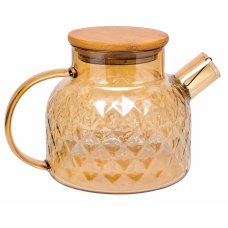 Чайник заварювальний скляний 1 л з бамбуковою кришкою CH-1000ML
