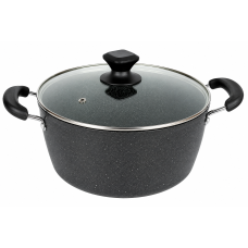 Каструля 6 л 28 см Hot Chef 16749-9 з мармуровим антипригарним покриттям і скляною кришкою
