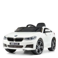 Детский электромобиль BMW 6 GT JJ2164EBLR-1 белый, 2.4G, EVA колеса, USB, MP3