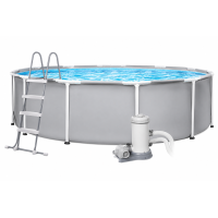 Каркасний басейн Intex Prism Frame 26718FR, 366×122 см з фільтр-насосом 3785 л/год та драбиною