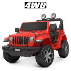 Детский электромобиль джип Jeep Rubicon M 4176EBLR-3 4WD красный, 4 мотора, EVA колеса, пульт 2.4G