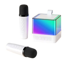 Беспроводная Bluetooth колонка Music Hi с RGB подсветкой и 2 караоке микрофонами