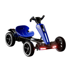 Складной детский электромобиль Go-Kart — синий, пульт, музыка, подсветка, 6V 7Ah