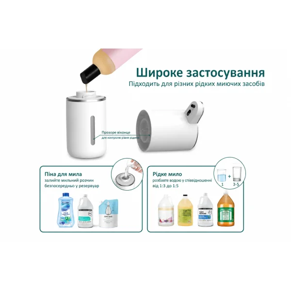 Автоматический сенсорный дозатор для мыла 300 мл белый