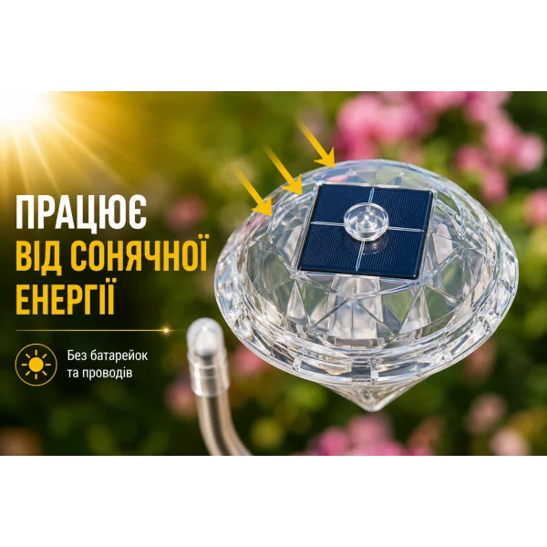 Садовый фонарь LED 29 см на солнечной батарее мультицвет BS-035W/834-8