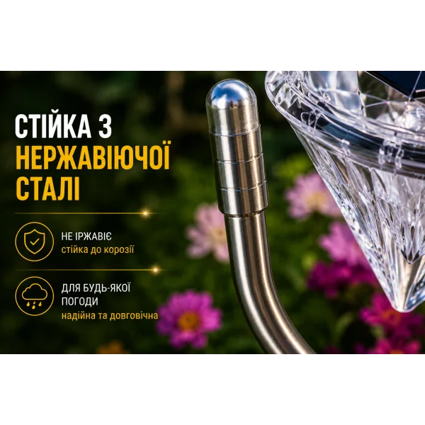 Садовый фонарь LED 29 см на солнечной батарее мультицвет BS-035W/834-8