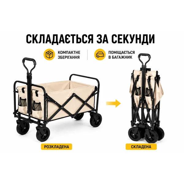 Складная тележка на 4 колесах DC-7802 для перевозки вещей 87×58×83 см