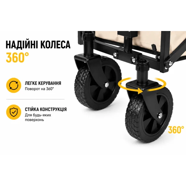 Складная тележка на 4 колесах DC-7802 для перевозки вещей 87×58×83 см