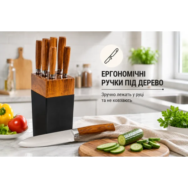 Набор кухонных ножей 6 предметов на подставке AD-S031