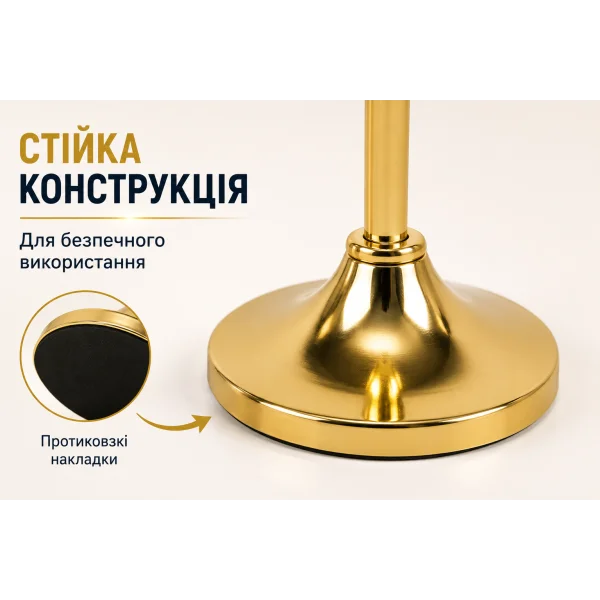 Набор металлических подсвечников для столовых свечей 3 шт золотой 415-1