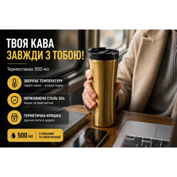 Термостакан 500 мл из нержавеющей стали B25-18