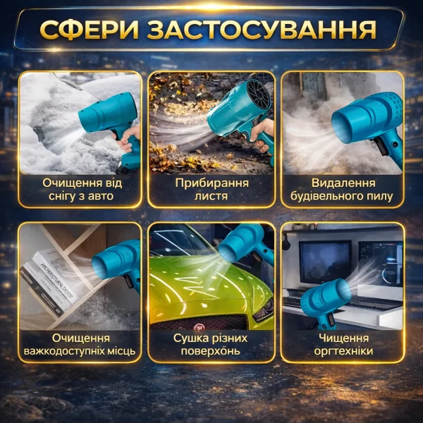 Аккумуляторная воздуходувка 48V с турбонаддувом и 2 аккумуляторами