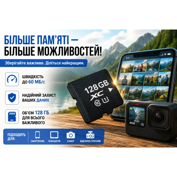 Карта памяти MicroSDXC 128GB Class 10 Memory Card