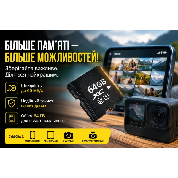 Карта памяти MicroSDXC 64GB Class 10 Memory Card
