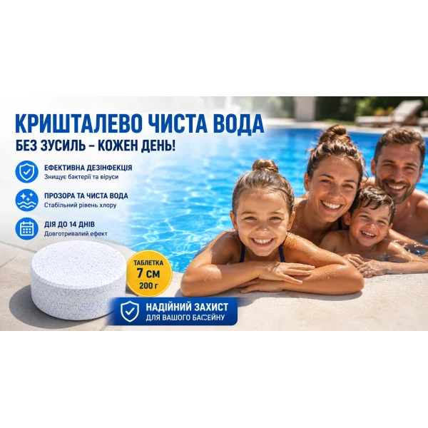 Хлор Макси Супертаблетка 9 в 1 для бассейна 200 г
