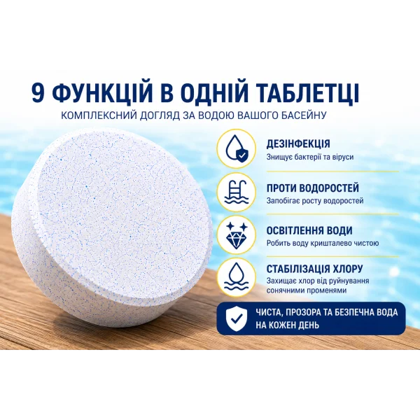 Хлор Макси Супертаблетка 9 в 1 для бассейна 200 г