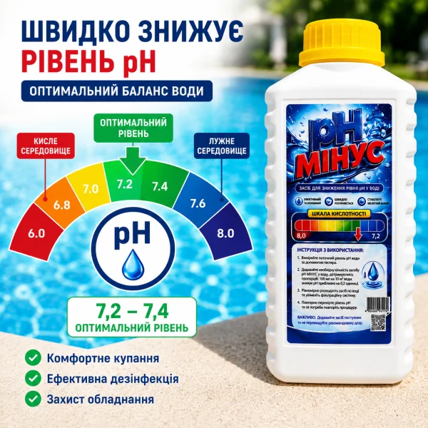 pH Минус для бассейна 1 литр