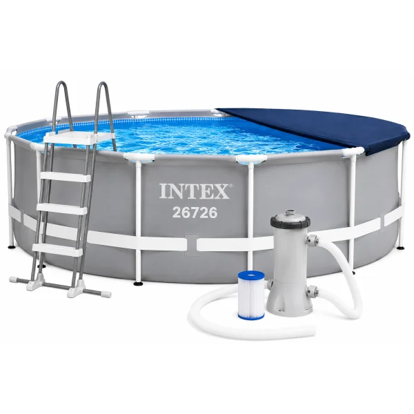 Каркасный бассейн Intex 26726 Prism Frame 457×122 см с фильтр-насосом, лестницей, подстилкой и тентом