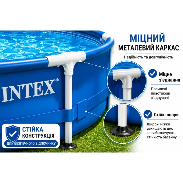 Каркасный бассейн Intex 28210 Metal Frame круглый 366x76 см