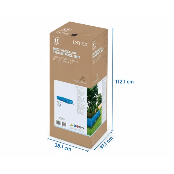 Каркасный бассейн Intex 28274 Metal Frame Pool 450×220×84 см с фильтр-насосом