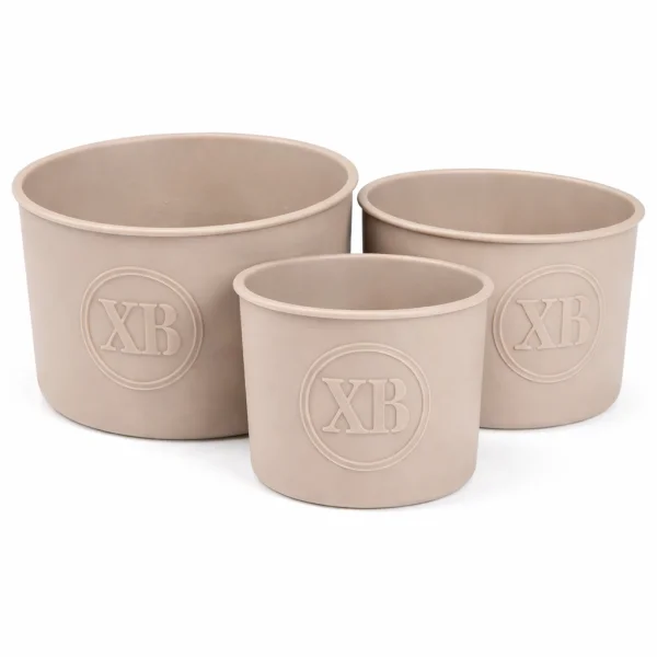 Набор форм для выпечки пасхальных куличей 14,5/12/9,5 см силиконовых, бежевый