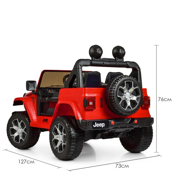Детский электромобиль-джип Jeep Rubicon M 4176EBLR-3 4WD красный