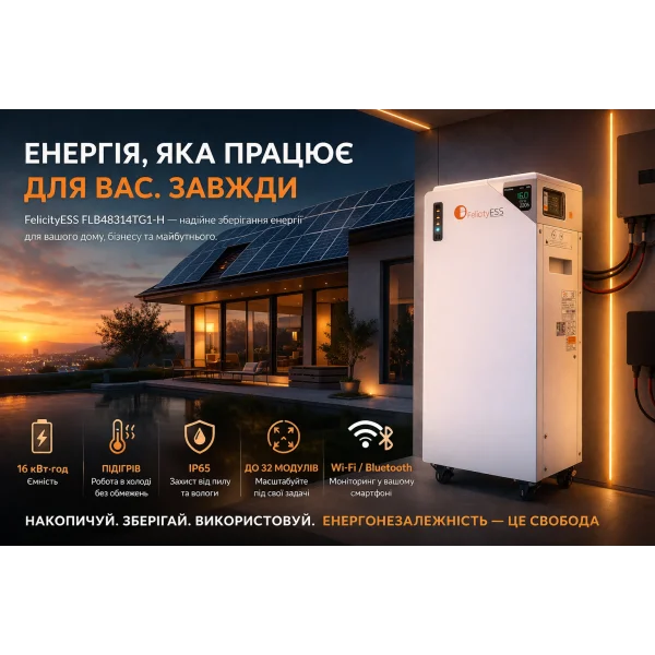 Литиевая аккумуляторная батарея FelicityESS FLB48314TG1-H 51.2В 314Ач 16кВт·ч с подогревом