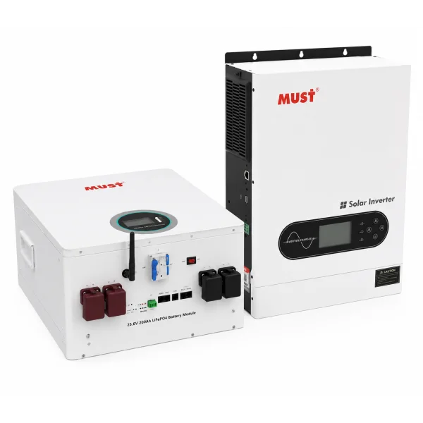 Комплект резервного питания MUST PV18-3624ECO 3600 Вт 24 В + аккумулятор LiFePO4 MUST LP16-24200 25,6 В 200 А·ч 5,12 кВт·ч
