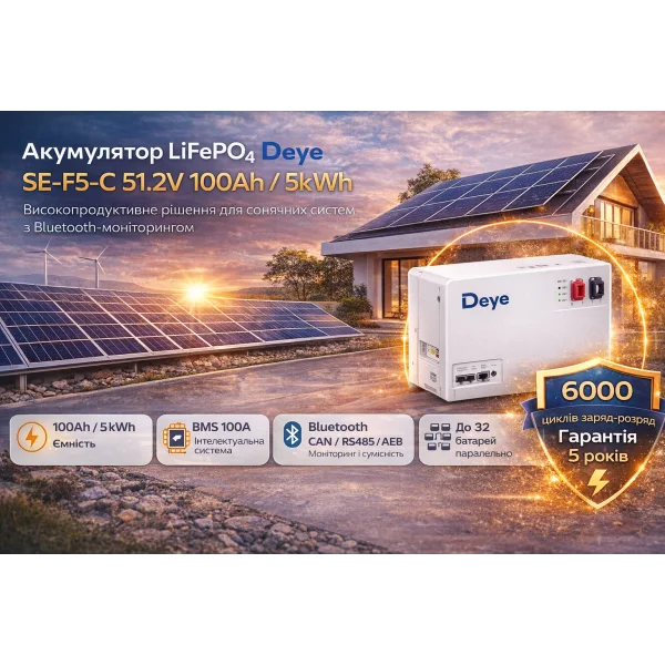  Аккумуляторная батарея Deye LiFePO4 SE-F5-C 51.2V 100Ah 5kWh