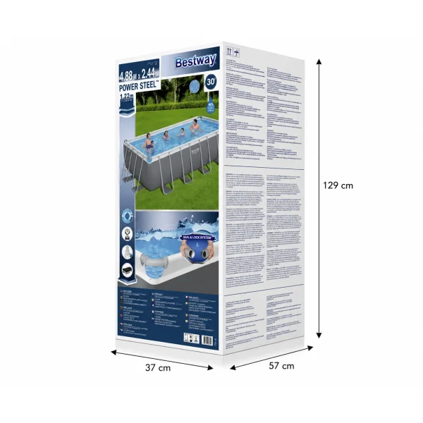 Каркасный бассейн Bestway 56671 488×244×122 см Steel Pro MAX с фильтр-насосом и лестницей