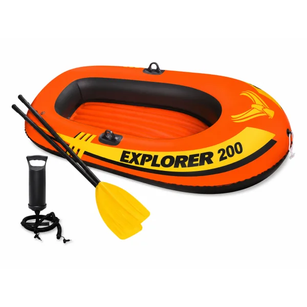 Надувная лодка Intex Explorer 200 Set 58331 с веслами и насосом 185 x 94 см