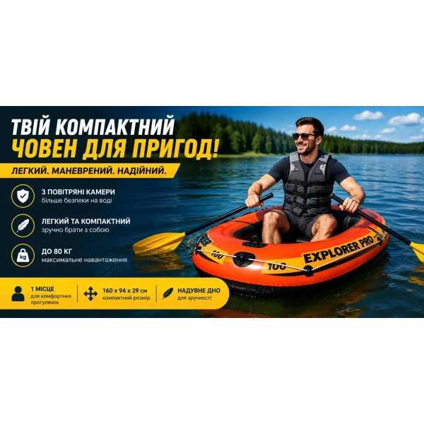 Надувная лодка Intex Explorer Pro 100 58355