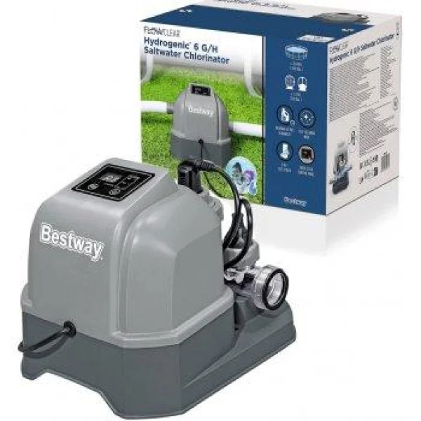 Хлоргенератор для бассейна Bestway 58678 Hydrogenic 6 г/ч, система солёной воды, 220–240V